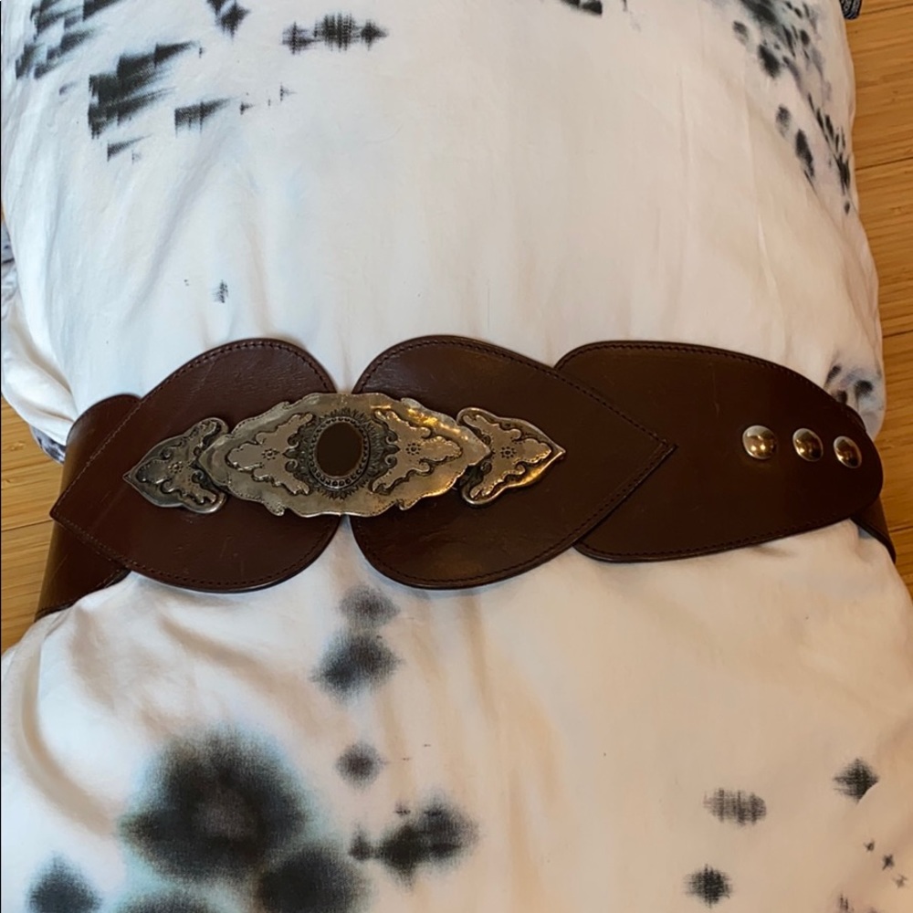 Vintage Italian brown wide belt